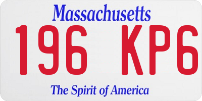 MA license plate 196KP6