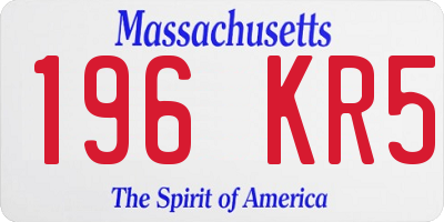 MA license plate 196KR5