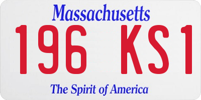 MA license plate 196KS1