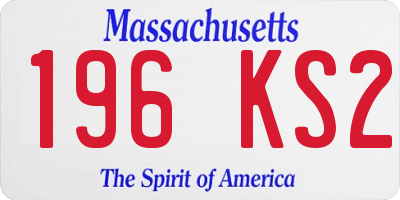 MA license plate 196KS2