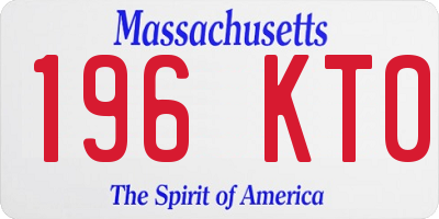 MA license plate 196KT0