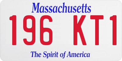 MA license plate 196KT1