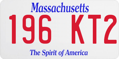 MA license plate 196KT2