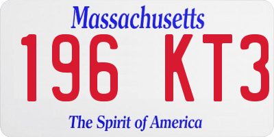 MA license plate 196KT3