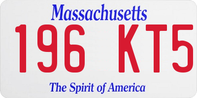 MA license plate 196KT5