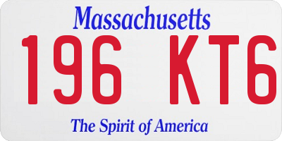 MA license plate 196KT6