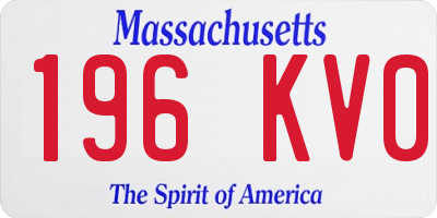 MA license plate 196KV0