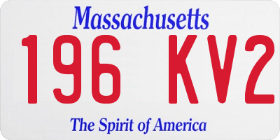 MA license plate 196KV2