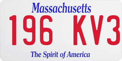 MA license plate 196KV3