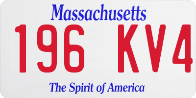 MA license plate 196KV4