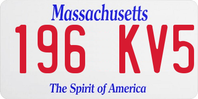 MA license plate 196KV5