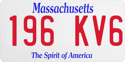 MA license plate 196KV6