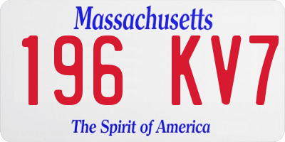 MA license plate 196KV7