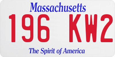 MA license plate 196KW2