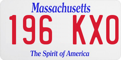 MA license plate 196KX0