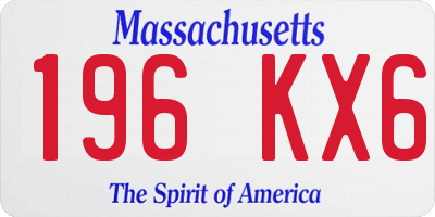 MA license plate 196KX6
