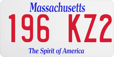MA license plate 196KZ2