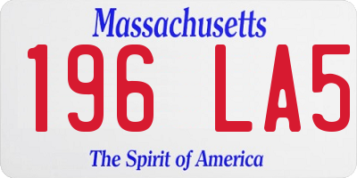 MA license plate 196LA5