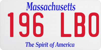 MA license plate 196LB0