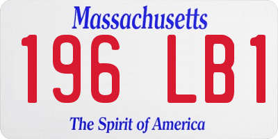 MA license plate 196LB1