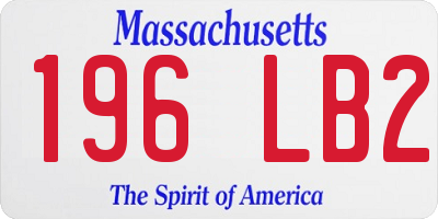 MA license plate 196LB2