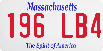 MA license plate 196LB4