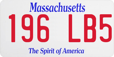 MA license plate 196LB5