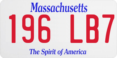 MA license plate 196LB7