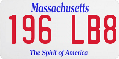 MA license plate 196LB8