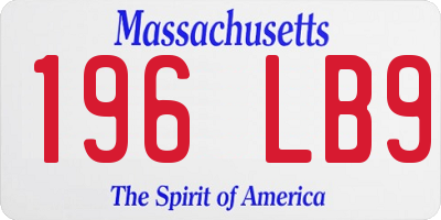 MA license plate 196LB9