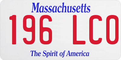 MA license plate 196LC0