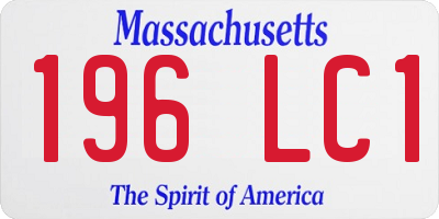 MA license plate 196LC1
