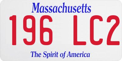 MA license plate 196LC2