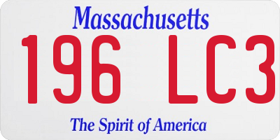 MA license plate 196LC3