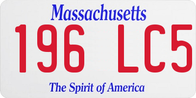 MA license plate 196LC5