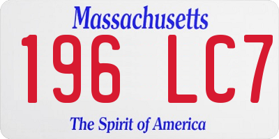 MA license plate 196LC7