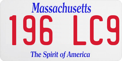 MA license plate 196LC9
