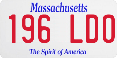 MA license plate 196LD0