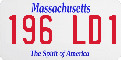 MA license plate 196LD1