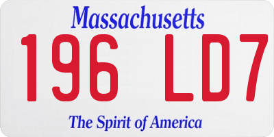 MA license plate 196LD7