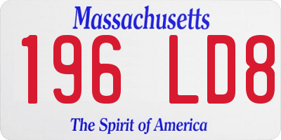 MA license plate 196LD8