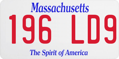 MA license plate 196LD9