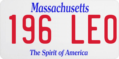 MA license plate 196LE0