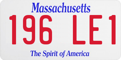 MA license plate 196LE1