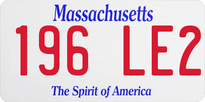 MA license plate 196LE2