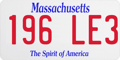 MA license plate 196LE3