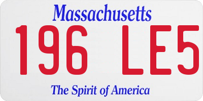 MA license plate 196LE5