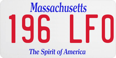 MA license plate 196LF0