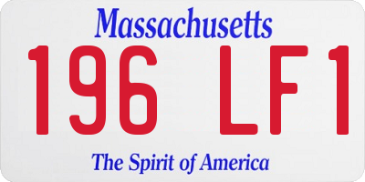 MA license plate 196LF1