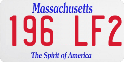MA license plate 196LF2